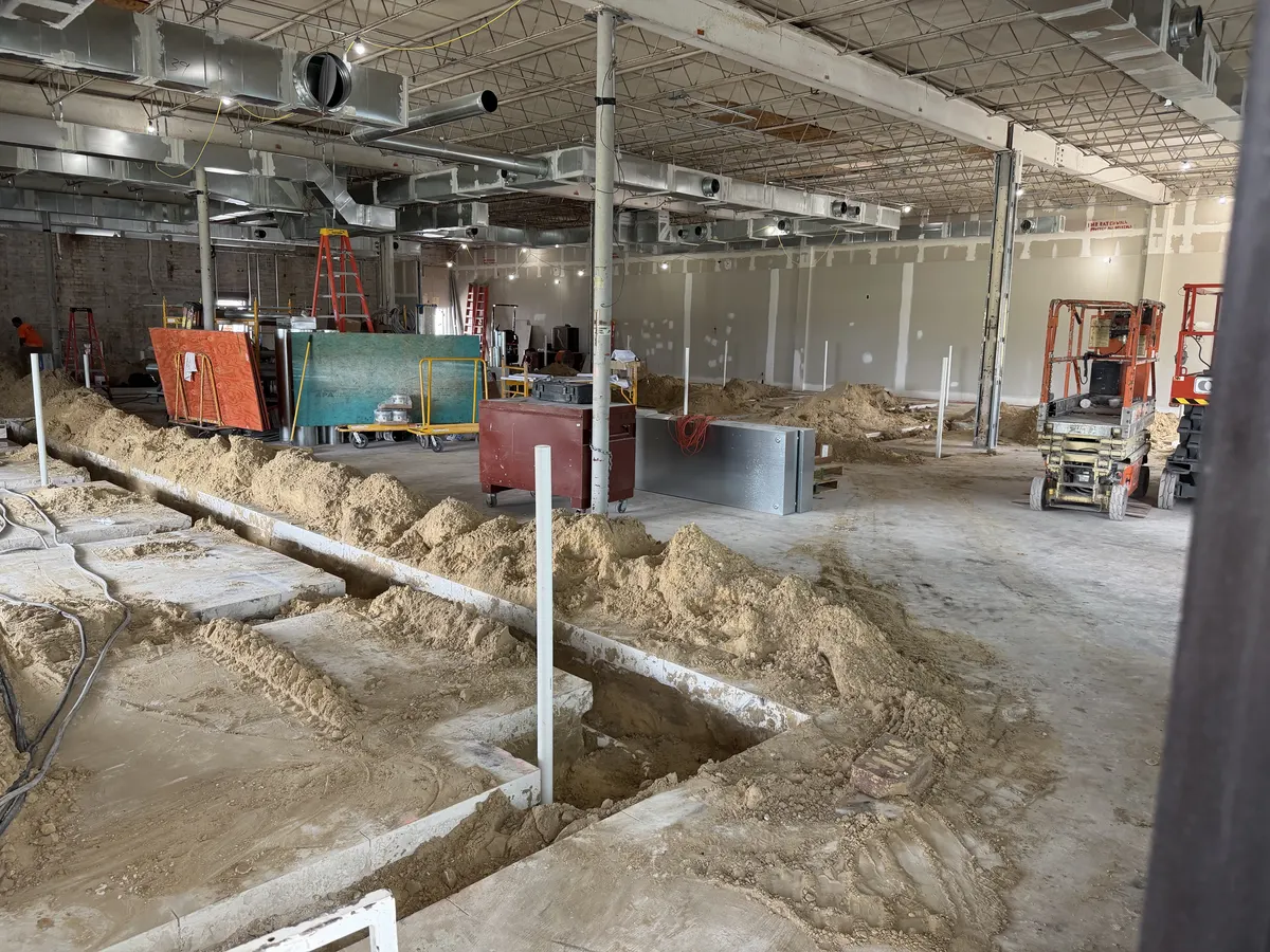 Construction progress inside the Gateway Town Center location