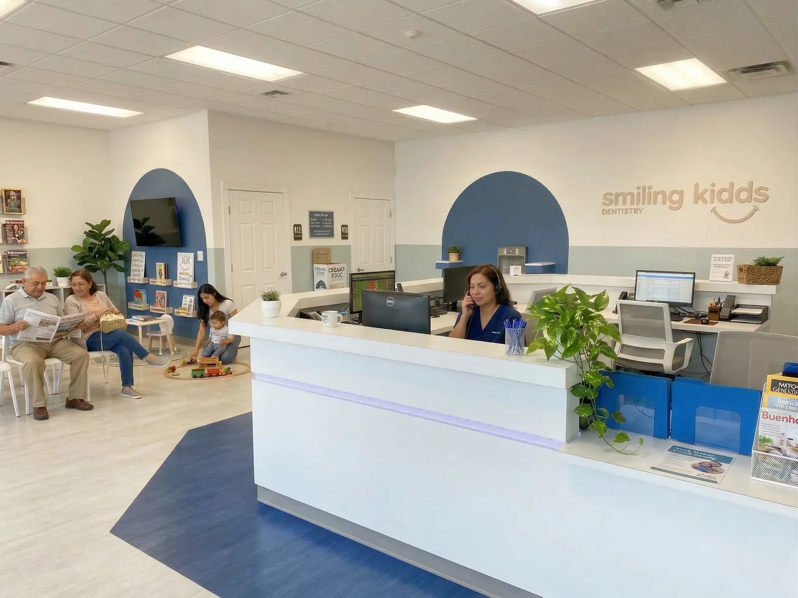 Smiling Kidds Dentistry front desk and waiting area